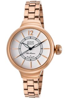 Glam Rock MBD27223  Watches,Womens Miami Beach Art Deco White Dial Rose Gold Tone IP Stainless Steel, Casual Glam Rock Quartz Watches
