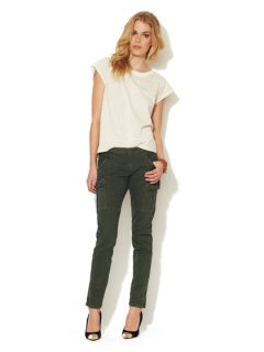 Low Rise Striped Skinny Cargo Pant by Maje