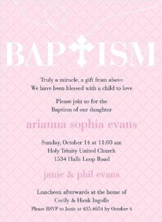 Noteworthy Collections Girl Baptism Pattern Invitations Hatch Pattern Pink Baptism Invitation   Pack of 20 Health & Personal Care
