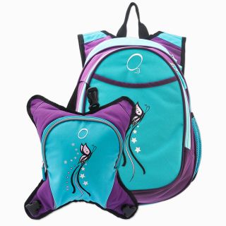 Obersee Munich Turquoise Butterfly School Backpack With Detachable Lunch Cooler
