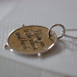 personalised 'moon and back' necklace by oh so cherished