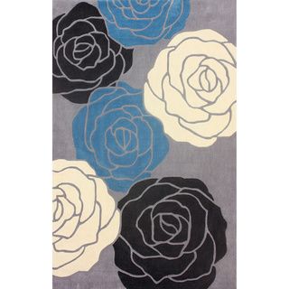 Nuloom Hand tufted Floral Synthetics Grey Rug (5 X 8)