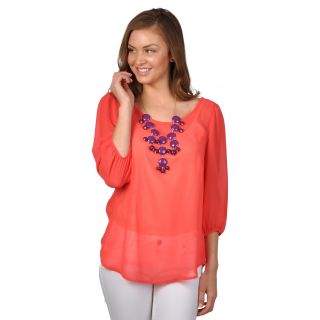 Hailey Jeans Co Hailey Jeans Co. Juniors Lightweight Scoop Neck Top Orange Size S (1  3)