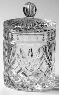 Crystal Clear Essex (Multisided Notched Stem) Candy Jar with Lid   Cut Criss Cro