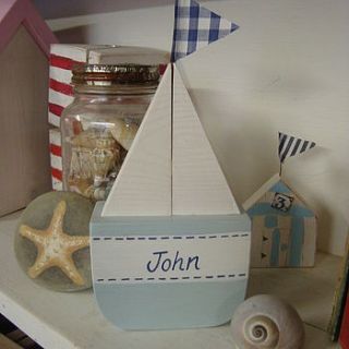 personalised sailboat with star by giddy kipper