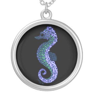 Aqua Zentangle Seahorse Custom Jewelry