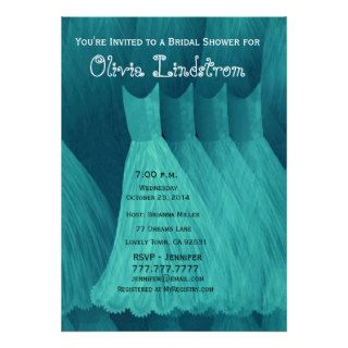 Turquoise Dresses Bridal Shower Invitation