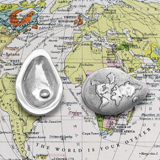 silver 'world is your oyster' keepsake charm by tales from the earth