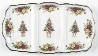 Royal Albert Old Country Roses Holiday Giftware 3 Part Relish, Fine China Dinner