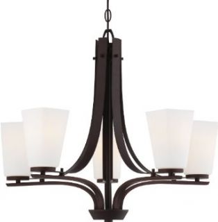 Minka Lavery 4325 577 5 Light 1 Tier Chandelier from the Zacara Collection, Artistic Bronze    