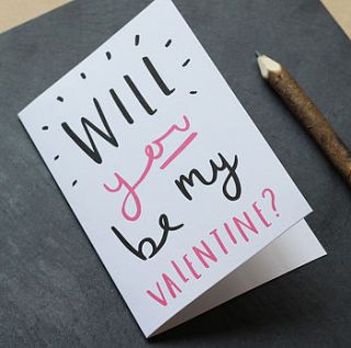 will you be my valentine card by old english company
