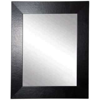 American Made Rayne Ebony Black Leather wrapped Wide Frame Wall Mirror