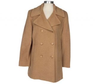 Larry Levine Camel Hair Double Breasted Pant Coat —