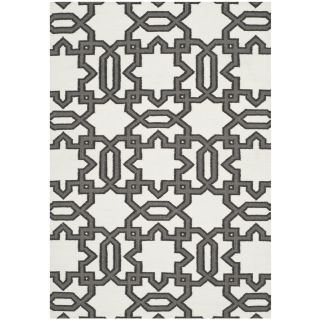 Transitional Handwoven Moroccan Dhurrie Ivory Wool Rug (9 X 12)