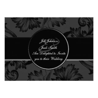 Vintage Flourish (Black) Invites