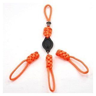 Cosmos  Zipper Pull Paracord LED light Set fits for sport outdoor travel backpack shoulder bag Key holder with Cosmos Fastening Strap (Coral Orange 04)  Sporting Goods  Sports & Outdoors