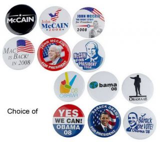 Election 08 Presidential Campaign 6 Button Collectors Set —