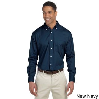 Chestnut Hill Mens Long sleeve Twill Button up Shirt Navy Size XXL