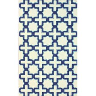 Nuloom Handmade Marrakesh Trellis Abstract Ivory Wool Rug (5 X 8)