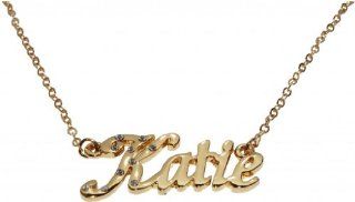 Name Necklaces Katie   Personalized Necklace Gold Plated 18K, Belcher Chain, 2mm Thick Zacria Jewelry