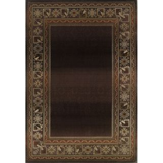 Generations Brown/ Green Rug (53 X 76)