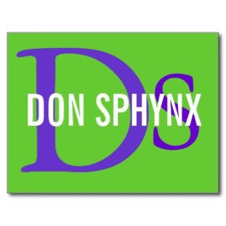 Don Sphynx Cat Monogram Design Post Card