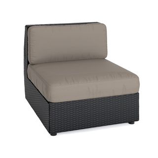 Corliving Seattle Textured Black Weave Patio Middle Seat