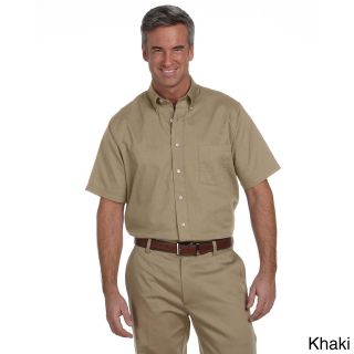 Van Heusen Mens Short sleeve Wrinkle resistant Oxford Khaki Size XXL