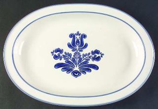 Pfaltzgraff Blue Village 14 Oval Serving Platter, Fine China Dinnerware   Gloss