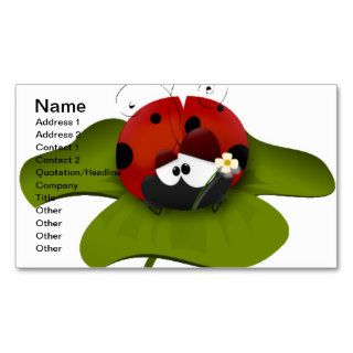 Ladybug on a green leaf business card