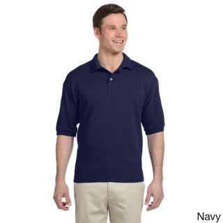 Jerzees Jerzees Mens 50/50 Pique Sport Shirt With Spotshield Navy Size XXL