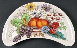 Spode Reynolds Crescent Salad Plate, Fine China Dinnerware   Fruits & Flowers In