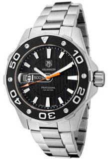 Tag Heuer WAJ1110.BA0870  Watches,Mens Aquaracer Black Textured Dial Stainless Steel, Luxury Tag Heuer Quartz Watches