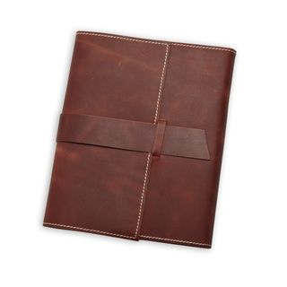 Refillable Dark Brown Cruelty Free Leather Journal with Handmade Paper (India) Books & Journals