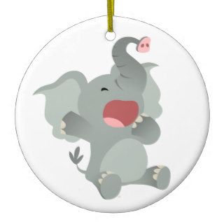 Cute Sleepy Cartoon Elephant Ornament