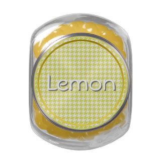 Yellow  Textured Houndstooth    Flavor Template Glass Candy Jar