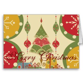 Holiday Tree Ornaments Merry Christmas Cards