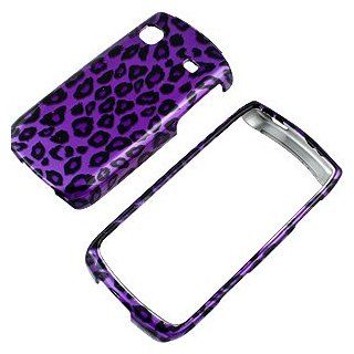 Purple Leopard Print Protector Case for Samsung Replenish SPH M580 Cell Phones & Accessories