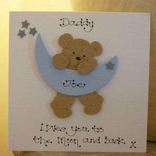 fathers day personalised moon and stars card by kitty's
