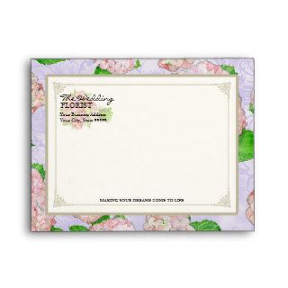 A2 Florist Wedding Business Bouquet Pink Hydrangea Envelopes