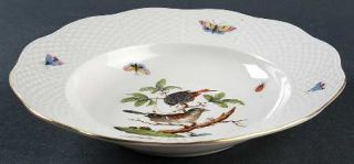 Herend Rothschild Bird (Ro) Rim Soup Bowl, Fine China Dinnerware   Bird, Floral,