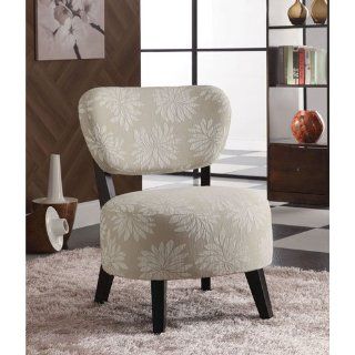 Contemporary Floral Print Accent Chair   Armchairs