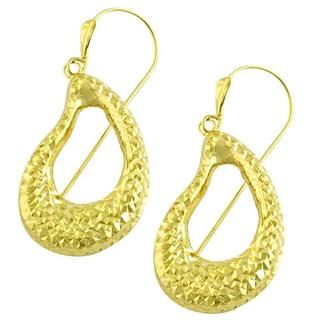 Fremada 14k Yellow Gold Diamond cut Pear shaped Dangle Earrings Fremada Gold Earrings