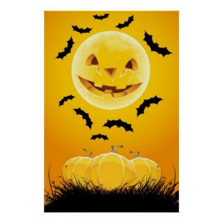 Halloween night background poster