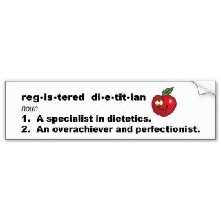 Registered Dietitian Definition Bumper Sticker