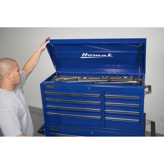 Homak Pro Series 41in. 8-Drawer Top Tool Chest — Blue, 41in.W x 17 3/4in.D x 21 1/2in.H, Model# BL02008410  Tool Chests