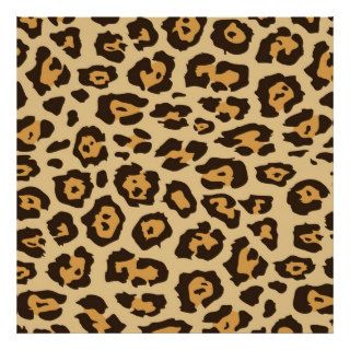 Leopard Print Pattern Square Poster