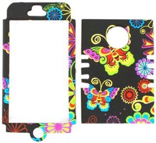 Cell Armor I5 RSNAP TE584 Snap On Case for iPhone 5   Retail Packaging   Butterflies and Flowers on Black Cell Phones & Accessories