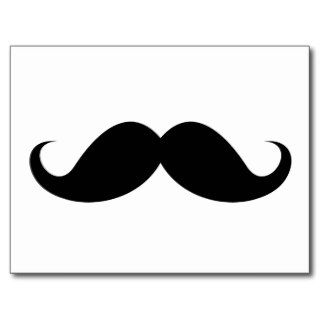 Funny black handlebar mustache trendy hipster postcards