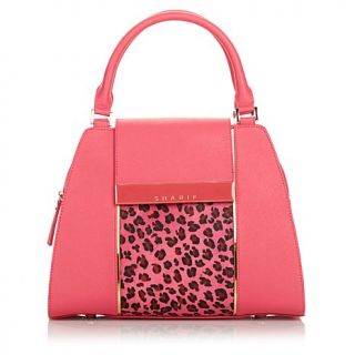 Sharif Saffiano Leather and Haircalf Satchel